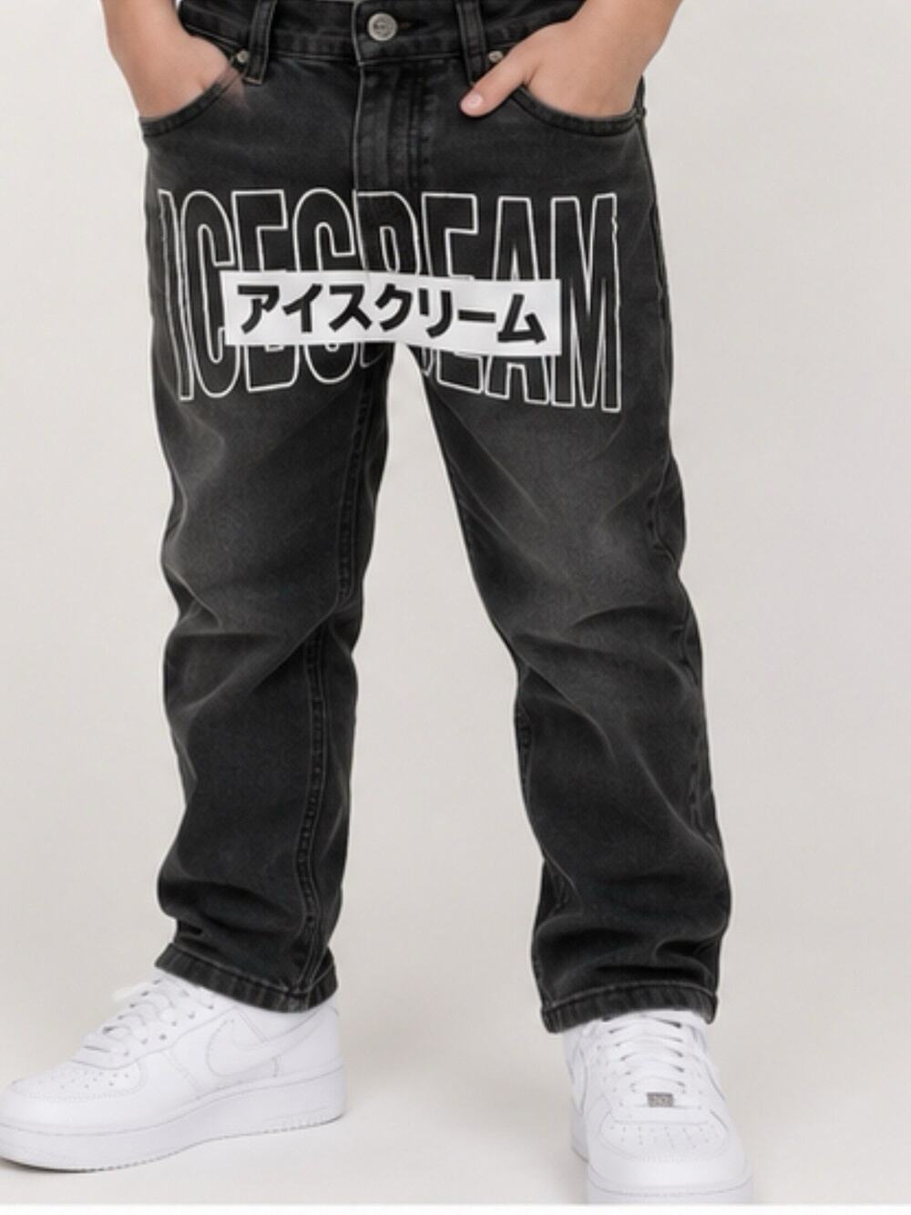 ICECREAM Boys 30 Graphic Jeans Black Japanese Logo Billionaire Boys Club Style
